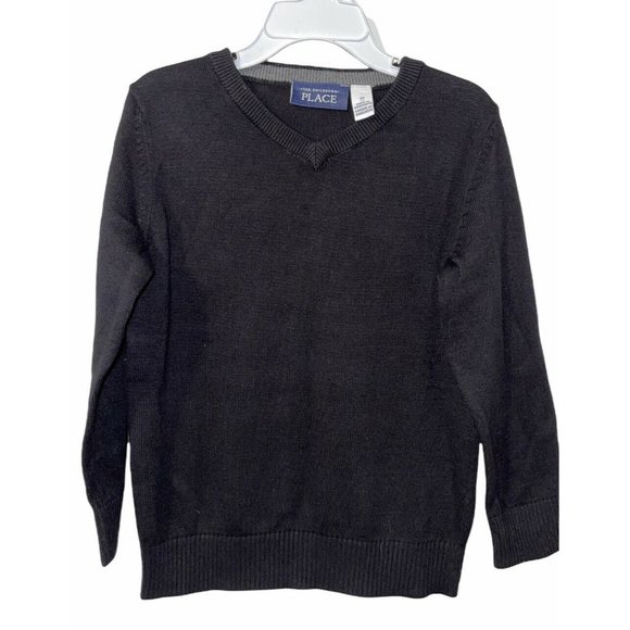 The Children's Place Little Boy's 4T V-Neck Sweater in Black 100% Cotton - Picture 3 of 6